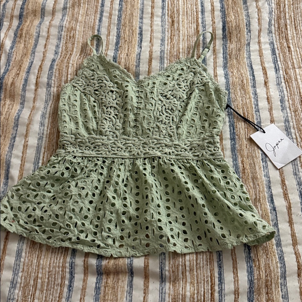 Jopna mint/sage green eyelet tank top with Tag